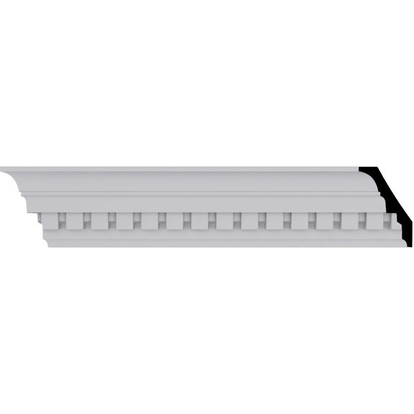 Ekena Millwork 3"H x 2"P x 3 5/8"F x 94 1/2"L Dentil Crown Moulding MLD03X02X03DE